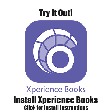 Image instructing a user to install the Xperience Books app to access multimedia in books.
