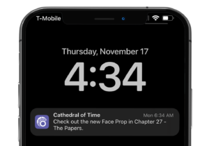 Image of a notification from the Xperience Books app alerting a reader of new mutlimedia content added to a book.